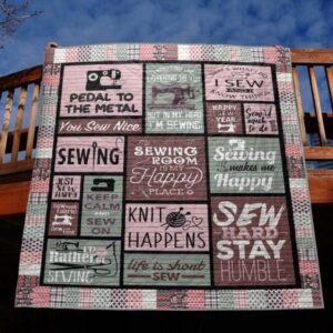 My Sewing Room Is My Happy Place Quilt Blanket Th19  Quilt